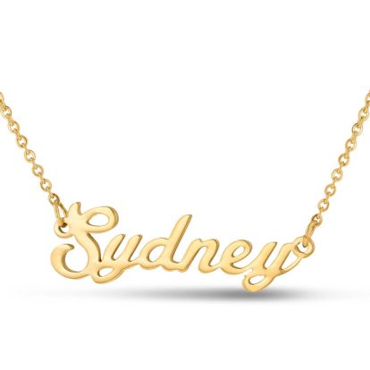 Sydney Nameplate Necklace In Gold