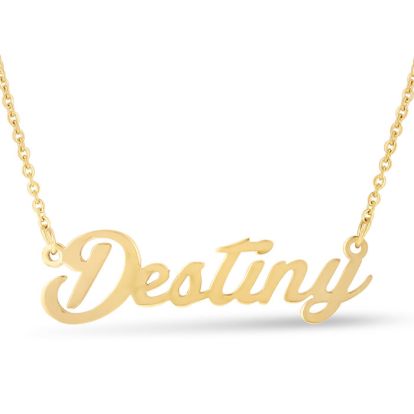 Destiny Nameplate Necklace In Gold