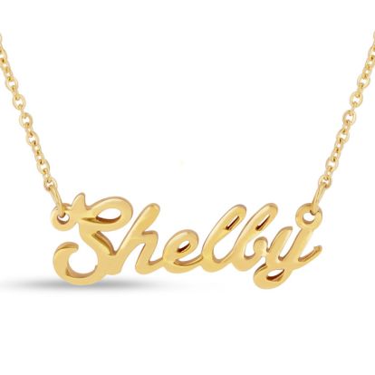 Shelby Nameplate Necklace In Gold