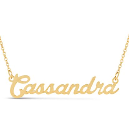Cassandra Nameplate Necklace In Gold
