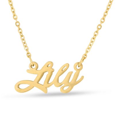 Lily Nameplate Necklace In Gold
