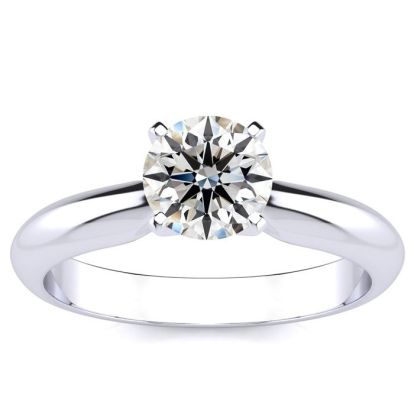 1 Carat Diamond Solitaire Engagement Ring In 14K White Gold