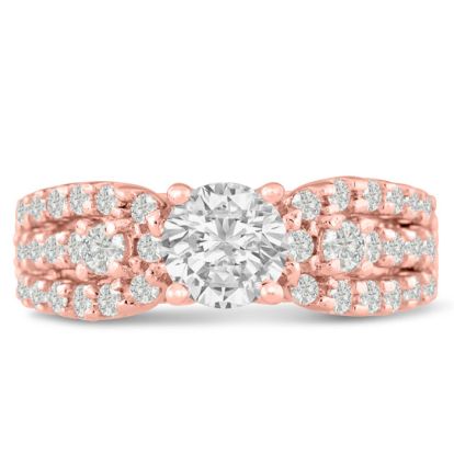 1 1/5ct Round Brilliant Diamond Engagement Ring Crafted in 14 Karat Rose Gold