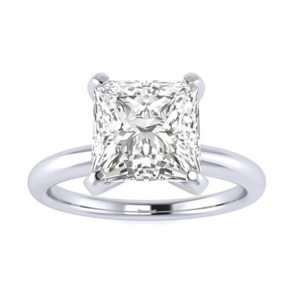 2 Carat Princess Cut Diamond Solitaire Engagement Ring In 14K White Gold