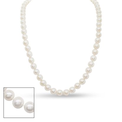 24 inch 10mm AA Pearl Necklace With 14K Yellow Gold Clasp