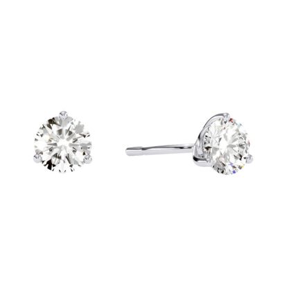1/2 Carat Round Diamond Martini Stud Earrings In 14 Karat White Gold