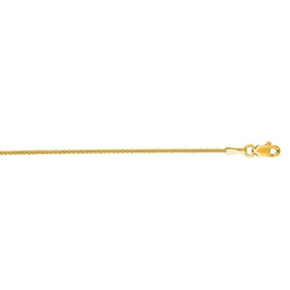 Round Wheat Chain in 14k Yellow Gold, 18 inches