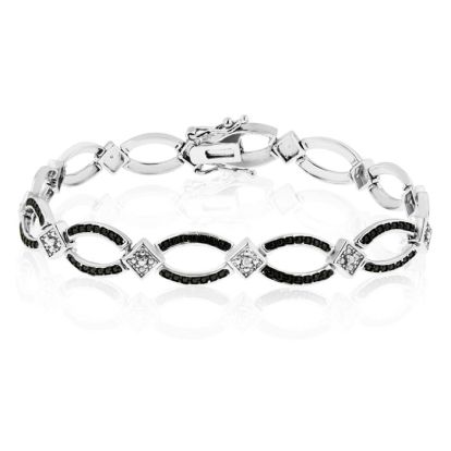 Contemporary Black and White Diamond Bracelet