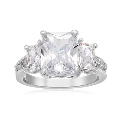 5 Carat Three Stone Created Diamond Engagement Ring