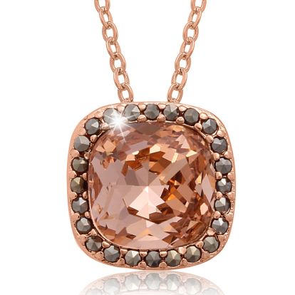 4ct Crystal Morganite and Marcasite Necklace
