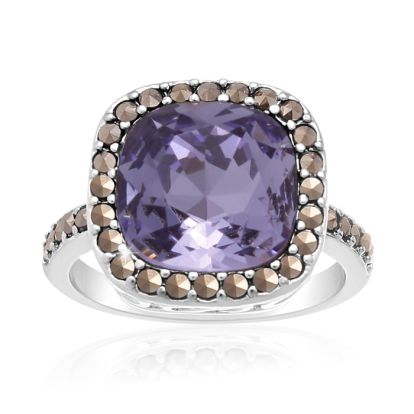 4ct Crystal Tanzanite and Marcasite Ring
