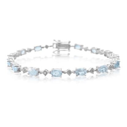 7 1/2ct Blue Topaz and Diamond Bracelet
