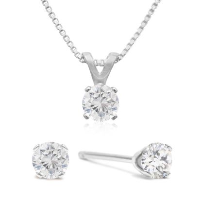 APPRAISED 1/3 Carat Diamond Studs and Necklace Set. BLOWOUT PRICE!
