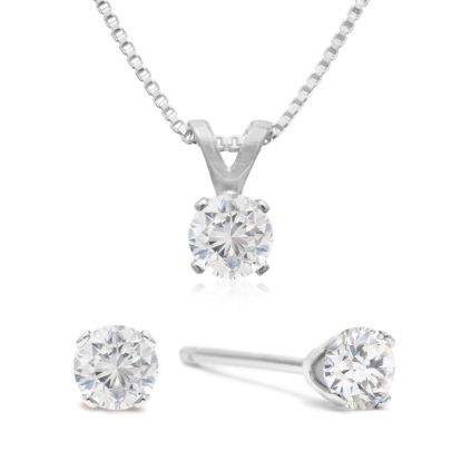 APPRAISED 1/3 Carat Diamond Studs and Necklace Set. BLOWOUT PRICE!
