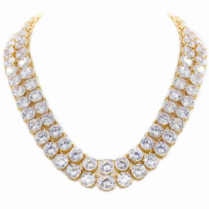 Fine Clear Crystal Line Double Strand Necklace, 16 & 18 Inches