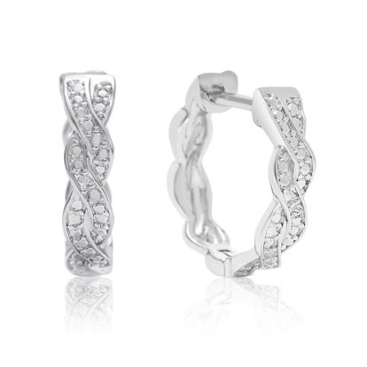 Diamond Swirl Hoop Earrings