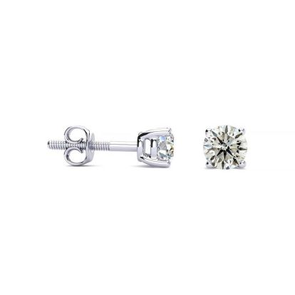 1/2ct Diamond Stud Earrings in 14k White Gold with FREE Matching Diamond Pendant!