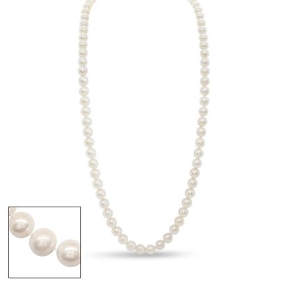 30 inch 10mm AA Pearl Necklace With 14K Yellow Gold Clasp