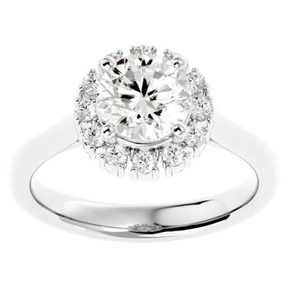 1 3/4 Carat Halo Diamond Engagement Ring In 14 Karat White Gold