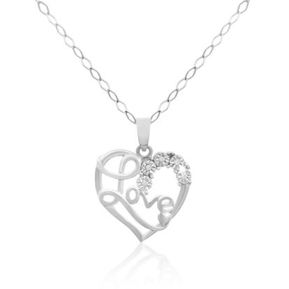 So In Love Diamond Heart Necklace In Sterling Silver, 18 Inches