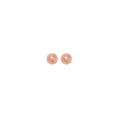 14 Karat Rose Gold Polish Finished 6mm Ball Stud Earrings With Friction Backs 