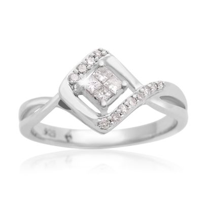 1/5 Carat Diamond Statement Ring In Sterling Silver - SPECIAL PURCHASE CLOSEOUT, LIMITED SUPPLY!