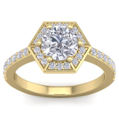 2 1/2 Carat Halo Diamond Engagement Ring In 14 Karat Yellow Gold