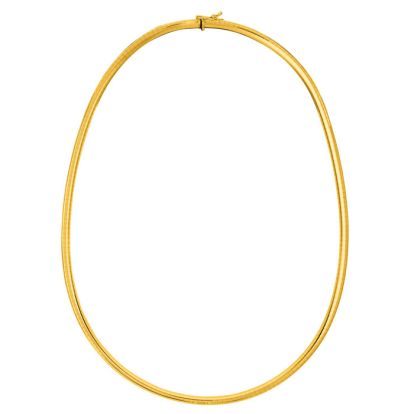 14 Karat Yellow Gold 4.0mm 18 Inch Round Omega Chain Necklace