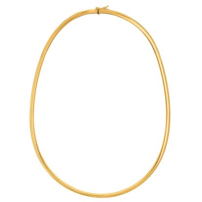 14 Karat Yellow Gold 6.0mm 7 Inch Round Omega Chain Bracelet