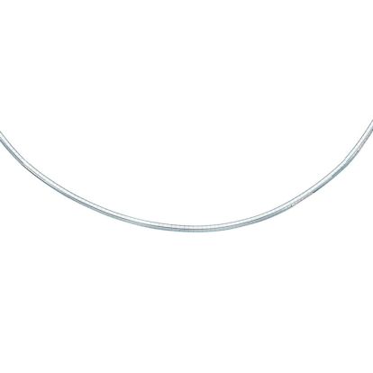 14 Karat White Gold 3.0mm 16 Inch Round Omega Chain Necklace