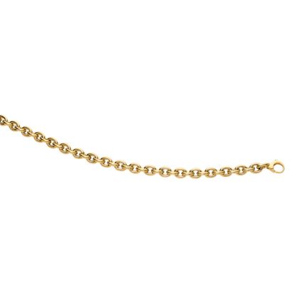 14 Karat Yellow Gold 7.50 Inch Single Oval Cable Chain Link Bracelet