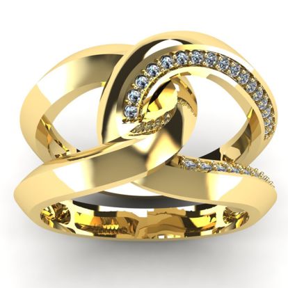 Super Bold And Gorgeous 1/4 Carat Diamond Band In 14K Yellow Gold