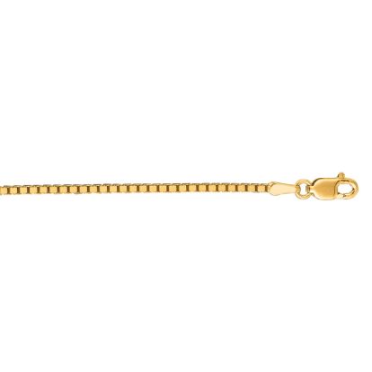 14 Karat Yellow Gold 1.4mm 18 Inch Classic Box Chain Necklace