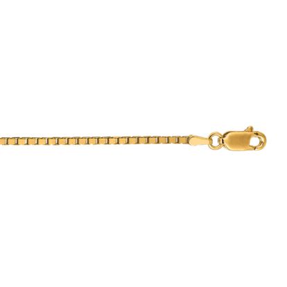 14 Karat Yellow Gold 1.6mm 30 Inch Classic Box Chain Necklace