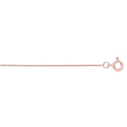 14 Karat Rose Gold 0.45mm 18 Inch Classic Pink Box Chain Necklace
