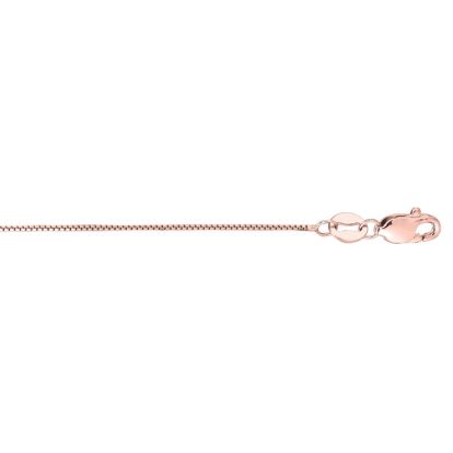 14 Karat Rose Gold 0.60mm 18 Inch Classic Pink Box Chain Necklace