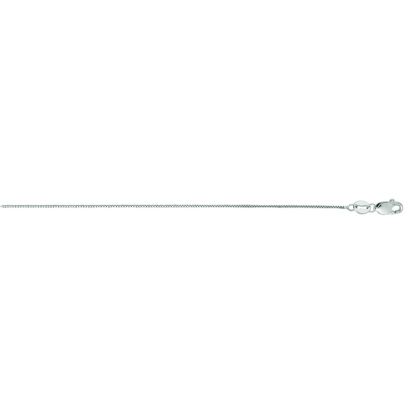 14 Karat White Gold 0.60mm 24 Inch Classic White Box Chain Necklace
