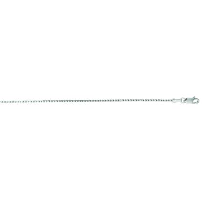 14 Karat White Gold 1.1mm 18 Inch Classic White Box Chain Necklace