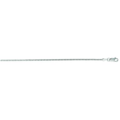 14 Karat White Gold 1.1mm 30 Inch Classic White Box Chain Necklace
