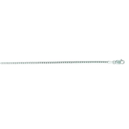 14 Karat White Gold 1.4mm 16 Inch Classic White Box Chain Necklace