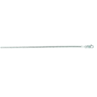 14 Karat White Gold 1.4mm 24 Inch Classic White Box Chain Necklace