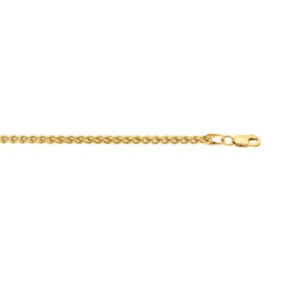 14 Karat Yellow Gold 2.8mm 24 Inch Light Weight Wheat Chain Necklace