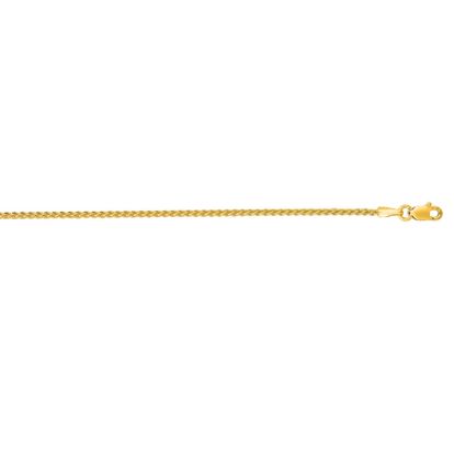 14 Karat Yellow Gold 1.5mm 18 Inch Round Wheat Chain Necklace