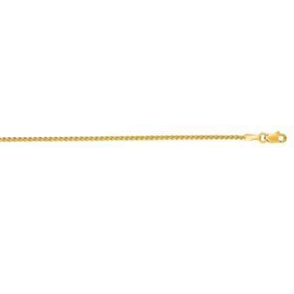 14 Karat Yellow Gold 1.5mm 20 Inch Round Wheat Chain Necklace