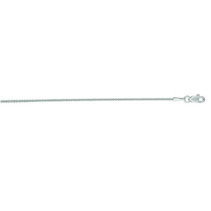14 Karat White Gold 1.2mm 20 Inch Round Wheat Chain Necklace