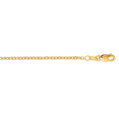 14 Karat Yellow Gold 1.80mm 24 Inch Cable Link Chain Necklace