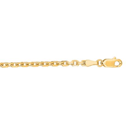 14 Karat Yellow Gold 3.10mm 24 Inch Cable Link Chain Necklace