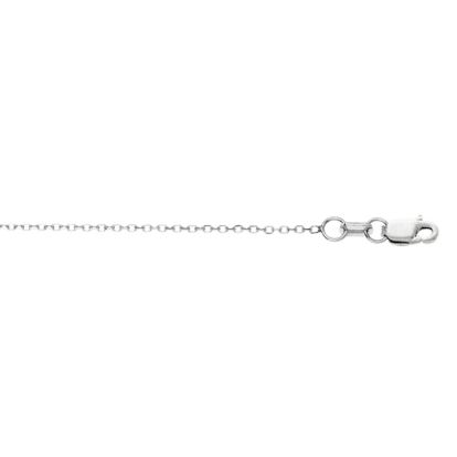 14 Karat White Gold 0.80mm 16 Inch Cable Link Chain Necklace