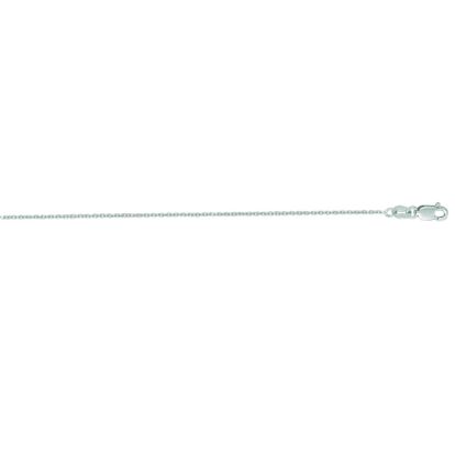 14 Karat White Gold 1.10mm 17 Inch Cable Link Chain Necklace