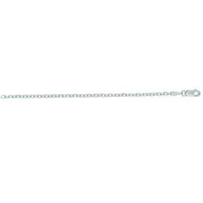 14 Karat White Gold 2.30mm 22 Inch Cable Link Chain Necklace